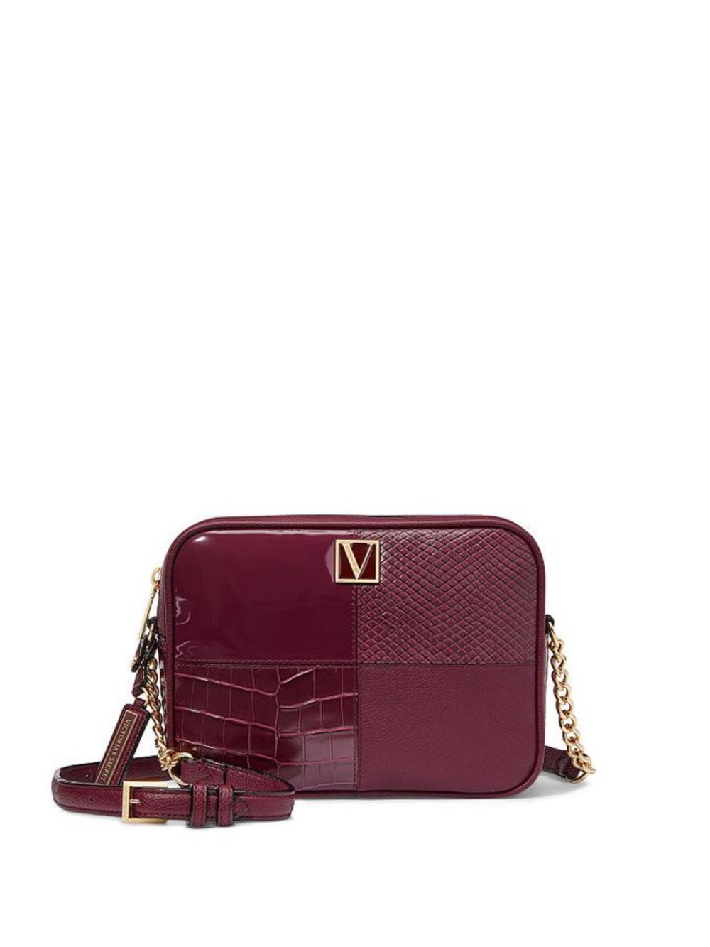 Burgundy Crossbody purse with Gold hardwear NWT